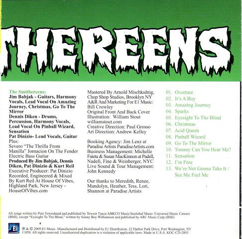 The Smithereens - The Smithereens Play "Tommy"! CD | E1 Entertainment (KOC-CD-2003) - 2 The Smithereens - The Smithereens Play "Tommy"! CD | E1 Entertainment (KOC-CD-2003) - 2