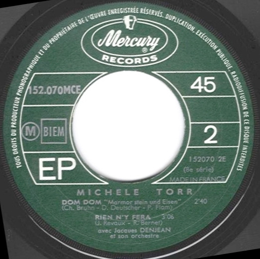 Michèle Torr - Viens Allons Danser / Rien N'y Fera | Mercury (152070 MCE) - 4 Michèle Torr - Viens Allons Danser / Rien N'y Fera | Mercury (152070 MCE) - 4