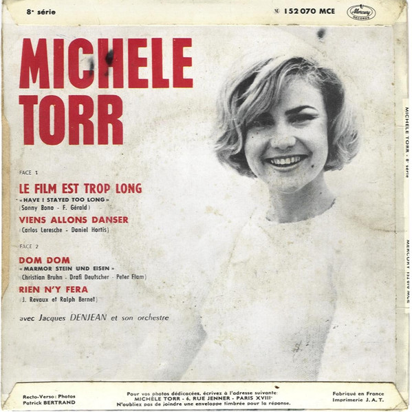 Michèle Torr - Viens Allons Danser / Rien N'y Fera | Mercury (152070 MCE) - 2 Michèle Torr - Viens Allons Danser / Rien N'y Fera | Mercury (152070 MCE) - 2
