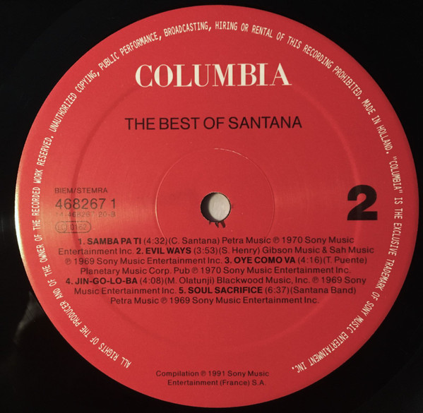 Santana - The Best Of Santana | Sony Music Special Marketing (COL 468267 1) - 4 Santana - The Best Of Santana | Sony Music Special Marketing (COL 468267 1) - 4