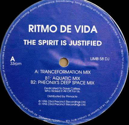 Ritmo De Vida - The Spirit Is Justified | Limbo Records (LIMB 58 DJ)