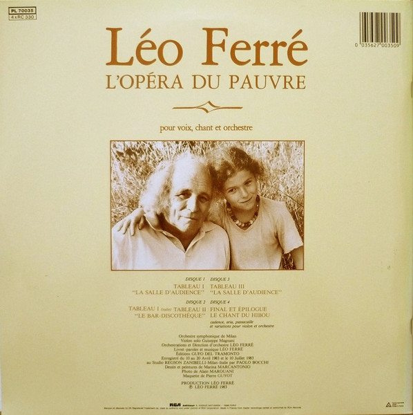 Léo Ferré - L'Opéra Du Pauvre Pour Voix, Chant Et Orchestre | RCA (PL 70035) - 2 Léo Ferré - L'Opéra Du Pauvre Pour Voix, Chant Et Orchestre | RCA (PL 70035) - 2