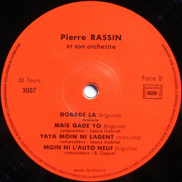 Pierre Rassin - Biguines Et Mazouks | Martinican Music (P R 3007) - 3