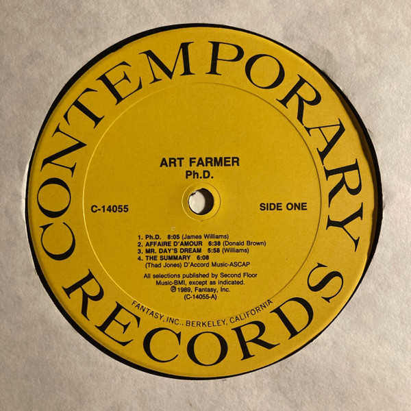 Art Farmer - Ph.D. | Contemporary Records (C-14055) - 3
