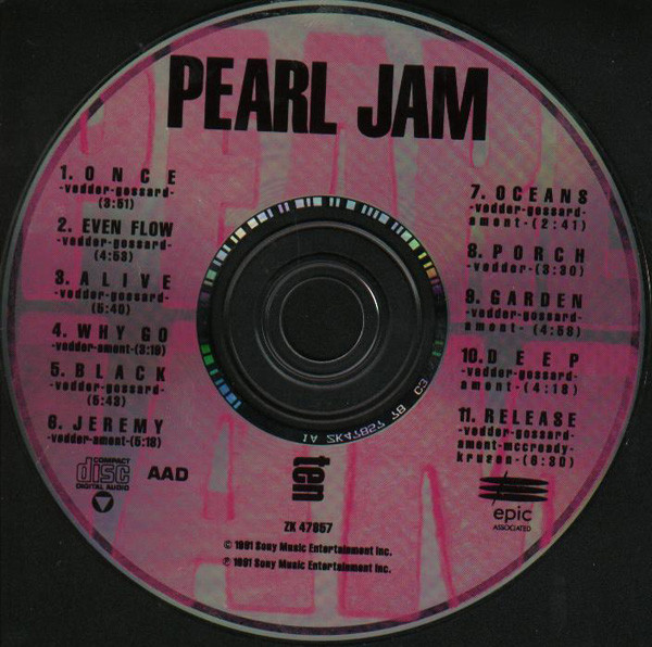 Pearl Jam - Ten [CD] | Epic Associated (ZK 47857) - 3