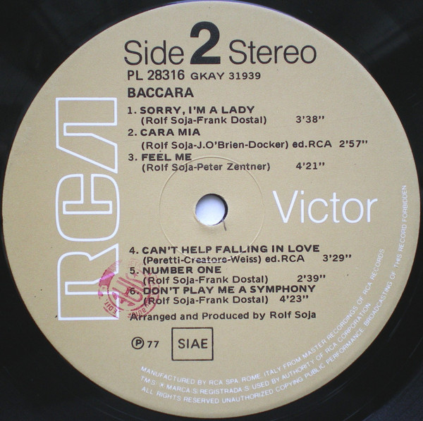 Baccara - Baccara | RCA (PL 28316) - 4 Baccara - Baccara | RCA (PL 28316) - 4