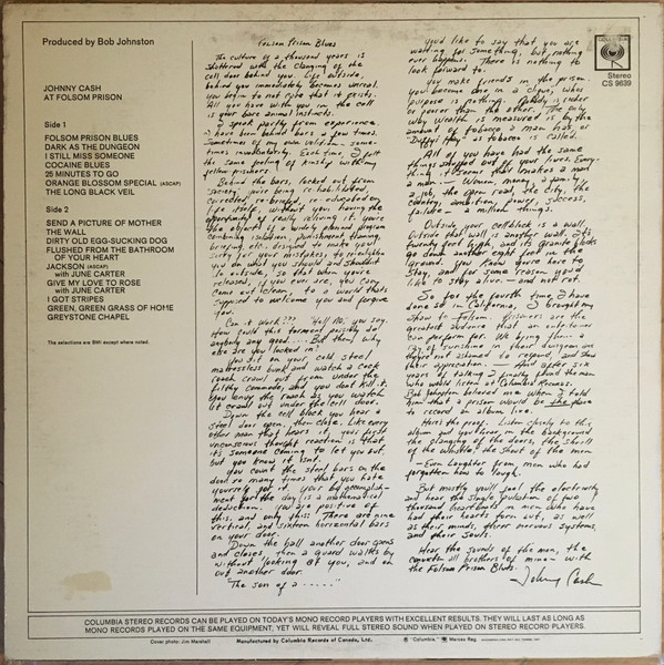 Johnny Cash - At Folsom Prison | Columbia (CS 9639) - 2