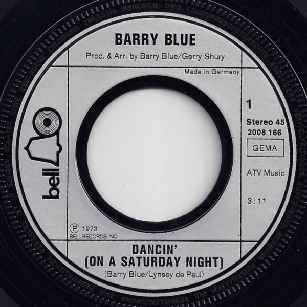 Barry Blue - Dancin' (On A Saturday Night) | Bell Records (2008 166) - 3
