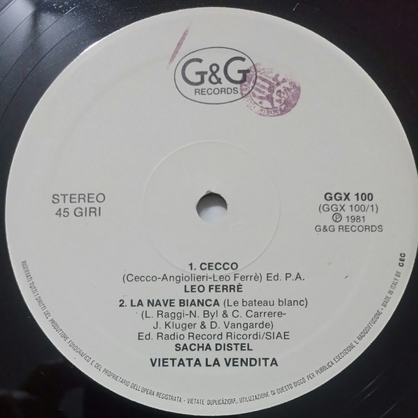 Various - Untitled | G & G Records (GGX 100) - main Various - Untitled | G & G Records (GGX 100) - main