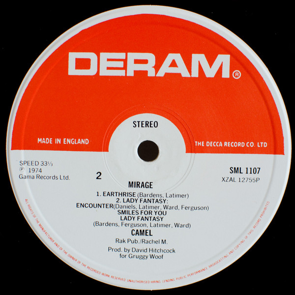 Camel - Mirage | Deram (SML 1107) - 3