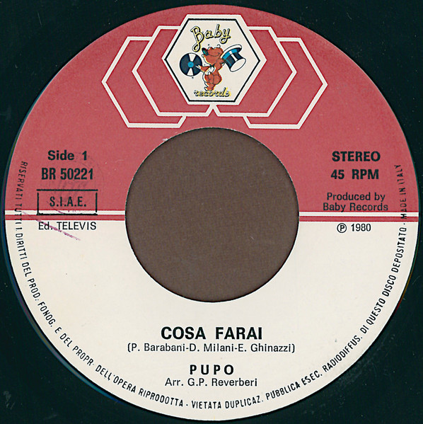 Pupo - Cosa Farai / Firenze S. M.  Novella | Baby Records (BR 50221) - 3