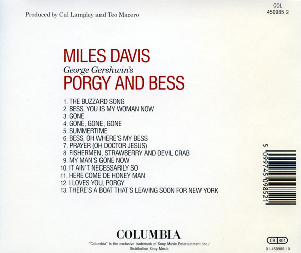 Miles Davis - Porgy And Bess | Columbia (COL 450985 2) - 2