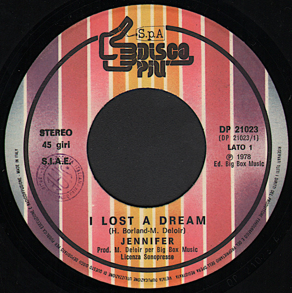 Jennifer - I Lost A Dream | Disco Più (DP 21023) - 3