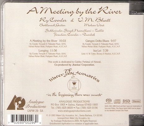 Ry Cooder , Vishwa Mohan Bhatt - A Meeting By The River | Water Lily Acoustics (CAPW 29 SA) - 2 Ry Cooder , Vishwa Mohan Bhatt - A Meeting By The River | Water Lily Acoustics (CAPW 29 SA) - 2