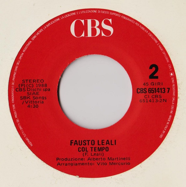 Fausto Leali - Mi Manchi | CBS (CBS 651413 7) - 4