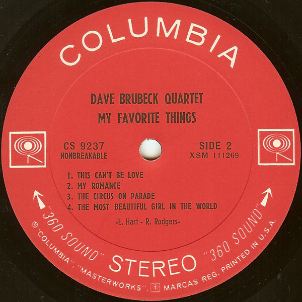 The Dave Brubeck Quartet - My Favorite Things | Columbia (CS 9237) - 4