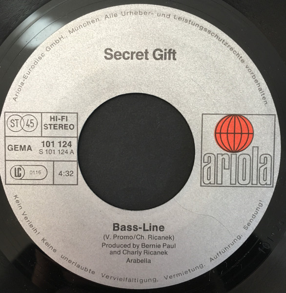 Secret Gift - Bass-Line / Rush Hour | Ariola (101 124) - 4