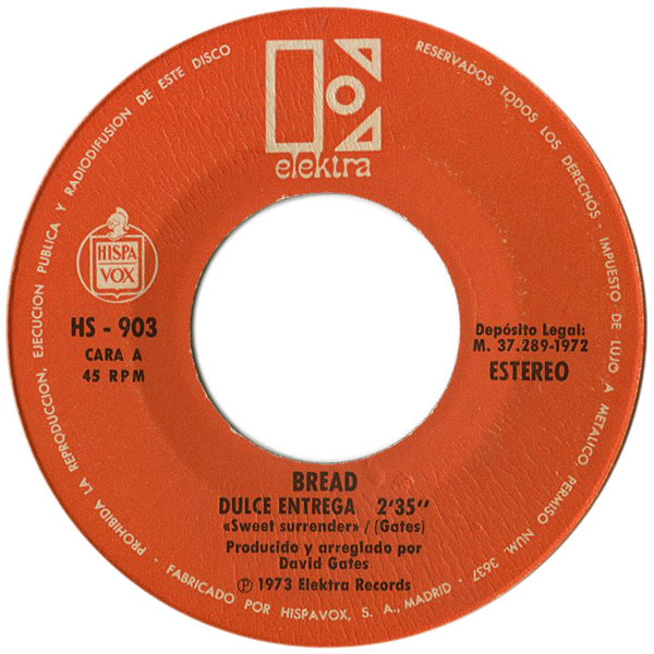 Bread - Dulce Entrega / Hazlo Tu Mismo | Elektra (HS 903) - 3