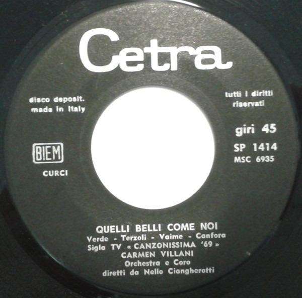 Carmen Villani - Quelli Belli Come Noi | Cetra (SP 1414) - 3