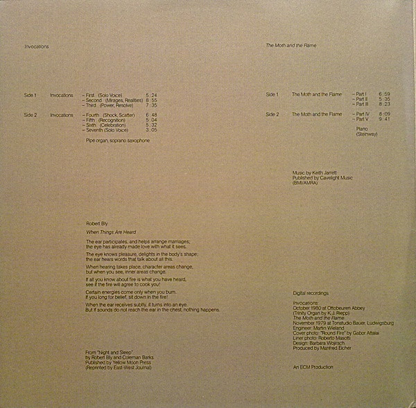 Keith Jarrett - Invocations / The Moth And The Flame | ECM Records (ECM 1201/02) - 3 Keith Jarrett - Invocations / The Moth And The Flame | ECM Records (ECM 1201/02) - 3