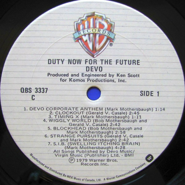 Devo - Duty Now For The Future | Warner Bros. Records (QBS 3337) - 3 Devo - Duty Now For The Future | Warner Bros. Records (QBS 3337) - 3