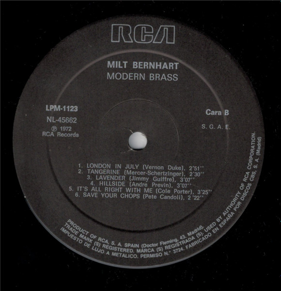 Milt Bernhart Brass Ensemble - Modern Brass | RCA (NL-45662) - 4 Milt Bernhart Brass Ensemble - Modern Brass | RCA (NL-45662) - 4