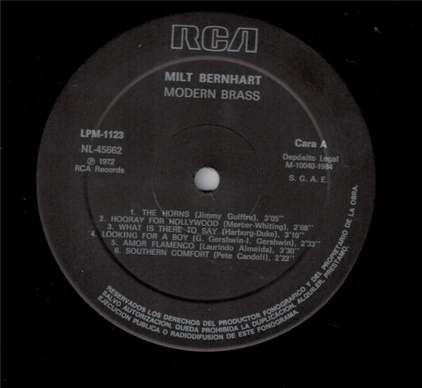 Milt Bernhart Brass Ensemble - Modern Brass | RCA (NL-45662) - 3 Milt Bernhart Brass Ensemble - Modern Brass | RCA (NL-45662) - 3