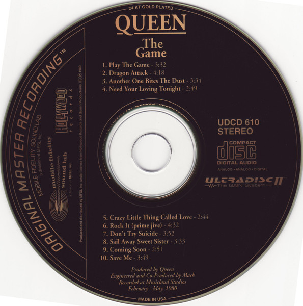 Queen - The Game CD | Mobile Fidelity Sound Lab (UDCD 610) - 3 Queen - The Game CD | Mobile Fidelity Sound Lab (UDCD 610) - 3