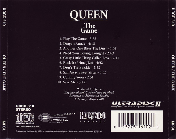 Queen - The Game CD | Mobile Fidelity Sound Lab (UDCD 610) - 2 Queen - The Game CD | Mobile Fidelity Sound Lab (UDCD 610) - 2