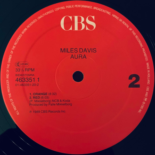 Miles Davis - Aura | CBS (463351 1) - 4 Miles Davis - Aura | CBS (463351 1) - 4