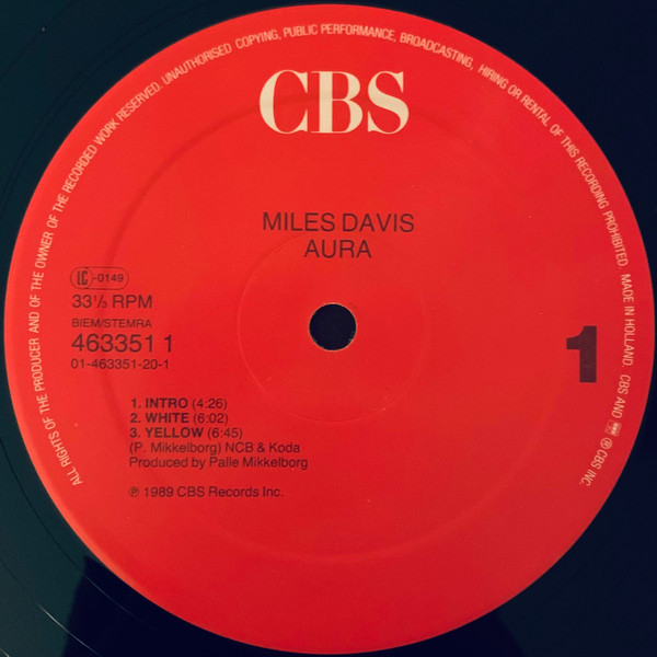 Miles Davis - Aura | CBS (463351 1) - 3 Miles Davis - Aura | CBS (463351 1) - 3
