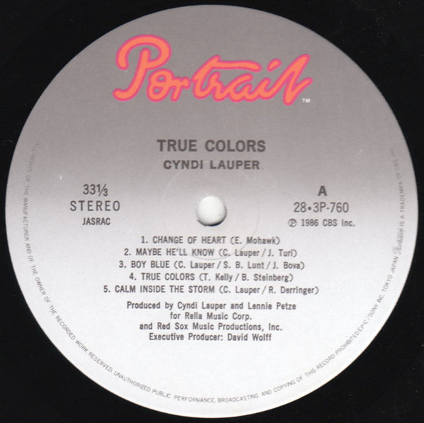 Cyndi Lauper - True Colors | Portrait (28·3P-760) - 3