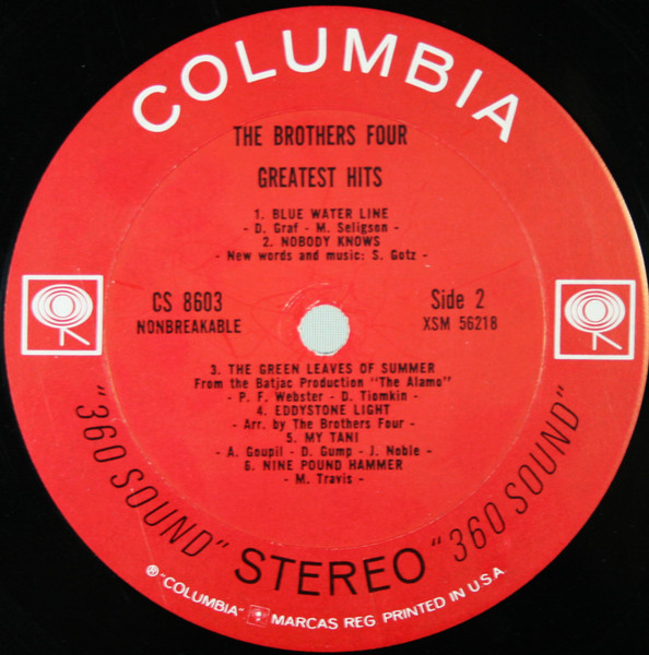 The Brothers Four - Greatest Hits | Columbia (CS 8603) - 4