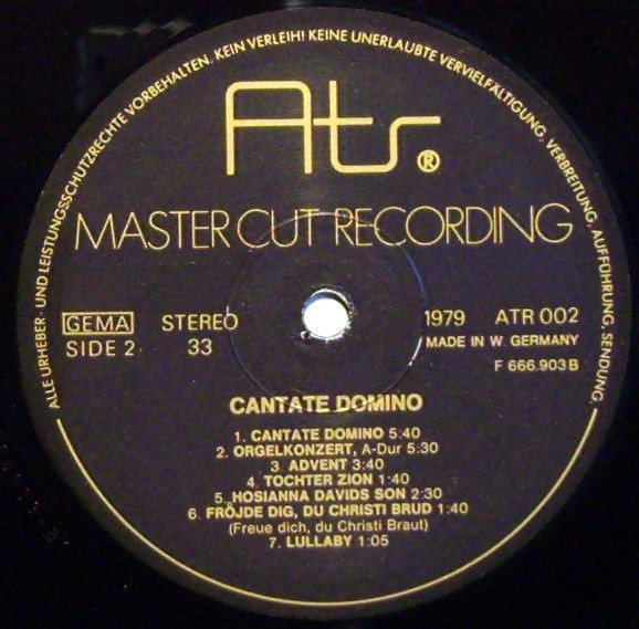 Marianne Mellnäs ‧ Alf Linder ‧ Oscars Motettkör ‧ Torsten Nilsson - Cantate Domino | ATR (ATR 002) - 3 Marianne Mellnäs ‧ Alf Linder ‧ Oscars Motettkör ‧ Torsten Nilsson - Cantate Domino | ATR (ATR 002) - 3