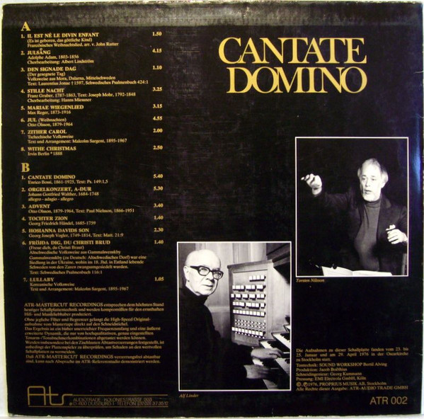 Marianne Mellnäs ‧ Alf Linder ‧ Oscars Motettkör ‧ Torsten Nilsson - Cantate Domino | ATR (ATR 002) - 2 Marianne Mellnäs ‧ Alf Linder ‧ Oscars Motettkör ‧ Torsten Nilsson - Cantate Domino | ATR (ATR 002) - 2