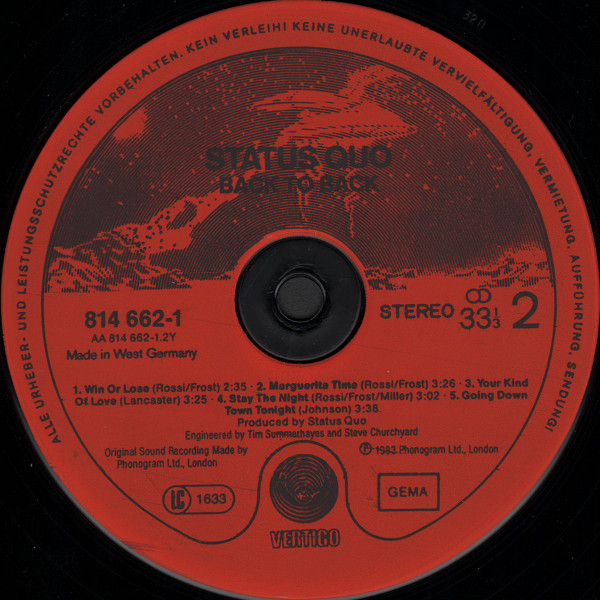 Status Quo - Back To Back | Vertigo (814 662-1) - 4 Status Quo - Back To Back | Vertigo (814 662-1) - 4
