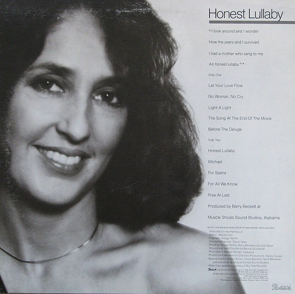 Joan Baez - Honest Lullaby | Portrait (JR 35766) - 2 Joan Baez - Honest Lullaby | Portrait (JR 35766) - 2