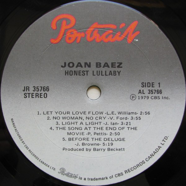Joan Baez - Honest Lullaby | Portrait (JR 35766) - 3 Joan Baez - Honest Lullaby | Portrait (JR 35766) - 3