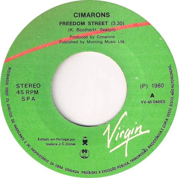The Cimarons - Freedom Street / Reality | Virgin (VV 45.049ES) - 3