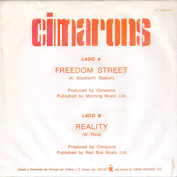 The Cimarons - Freedom Street / Reality | Virgin (VV 45.049ES) - 2