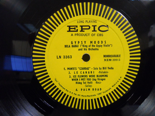 Bela Babai And His Orchestra - Gypsy Moods | Epic (LN 3363) - 4