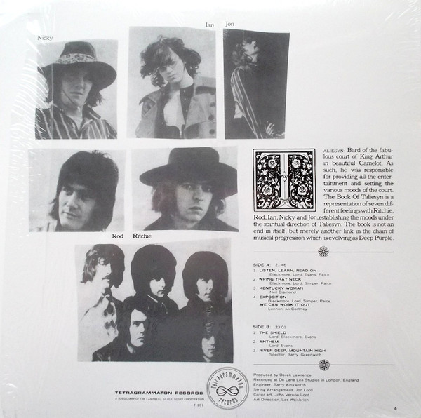 Deep Purple - The Book Of Taliesyn | Tetragrammaton Records (T-107) - 2