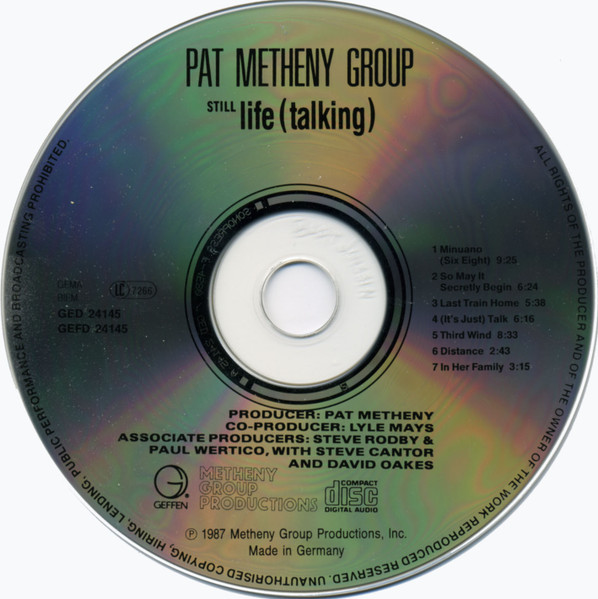 Pat Metheny Group - Still Life (Talking) | Geffen Records (GED 24145) - 3