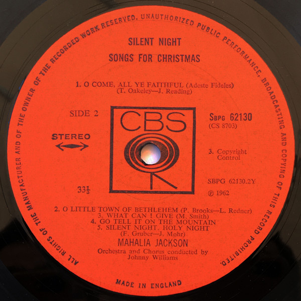 Mahalia Jackson - Silent Night (Songs For Christmas) | CBS (62130) - 4 Mahalia Jackson - Silent Night (Songs For Christmas) | CBS (62130) - 4