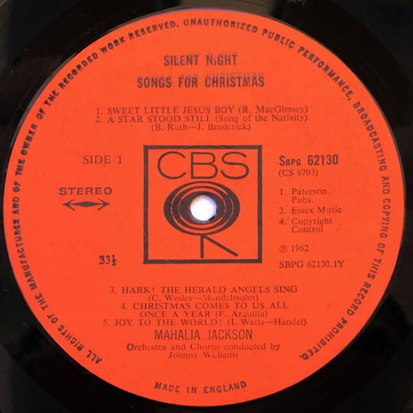 Mahalia Jackson - Silent Night (Songs For Christmas) | CBS (62130) - 3 Mahalia Jackson - Silent Night (Songs For Christmas) | CBS (62130) - 3