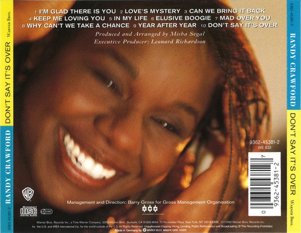 Randy Crawford - Don't Say It's Over | Warner Bros. Records (9362 45381-2) - 2 Randy Crawford - Don't Say It's Over | Warner Bros. Records (9362 45381-2) - 2