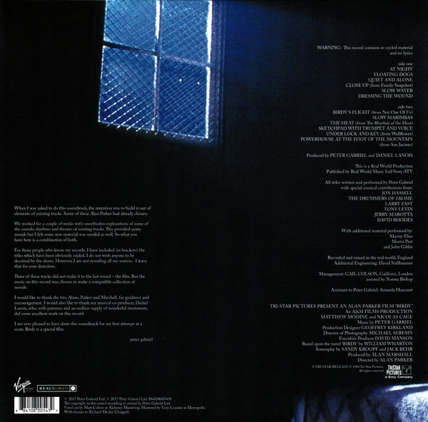 Peter Gabriel - Birdy | Real World Records (PGLPRBIR) - 3