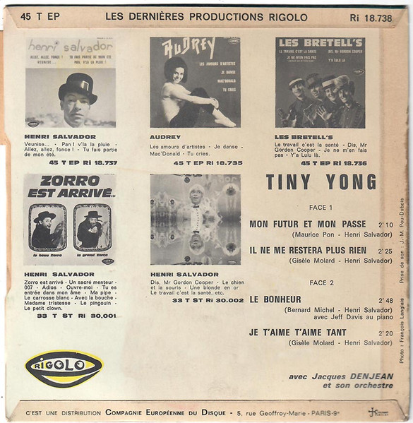 Tiny Yong - Mon Futur Et Mon Passé | Rigolo (Ri 18.738) - 2