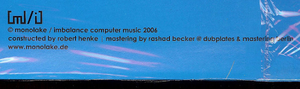 Monolake - Alaska Melting | Monolake / Imbalance Computer Music (ML 020) - 3