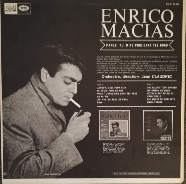 Enrico Macias - Paris, Tu M'As Pris Dans Tes Bras | Pathé (PAM 67.164) - 2 Enrico Macias - Paris, Tu M'As Pris Dans Tes Bras | Pathé (PAM 67.164) - 2